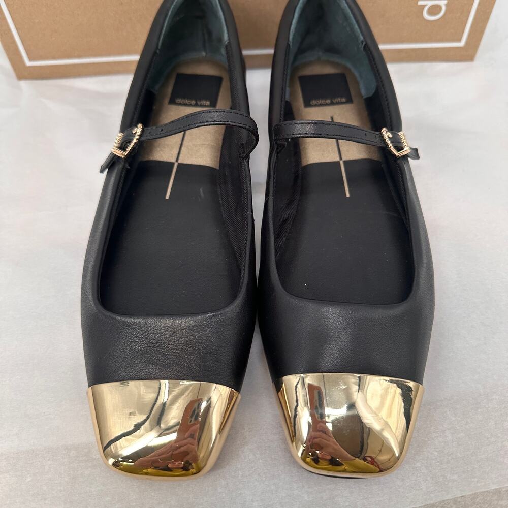 DOLCE VITA NWT Reye Toe Cap in Black Leather // 8 - Picture 3 of 14